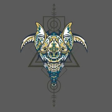 Vector illustration. robot sacred geometry. For t-shirt design, poster, stick Stock Illustration