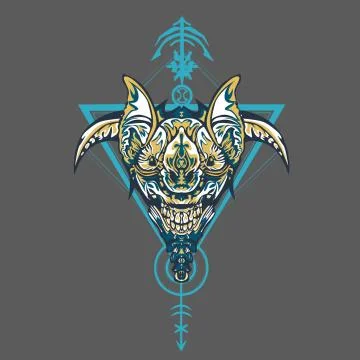 Vector illustration. robot sacred geometry. For t-shirt design, poster, stick Stock Illustration