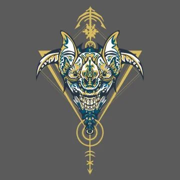 Vector illustration. robot sacred geometry. For t-shirt design, poster, stick Stock Illustration