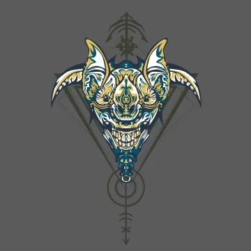 Vector illustration. robot sacred geometry. For t-shirt design, poster, stick Stock Illustration