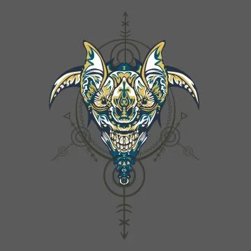 Vector illustration. robot sacred geometry. For t-shirt design, poster, stick Stock Illustration