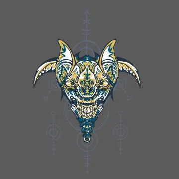 Vector illustration. robot sacred geometry. For t-shirt design, poster, stick Stock Illustration