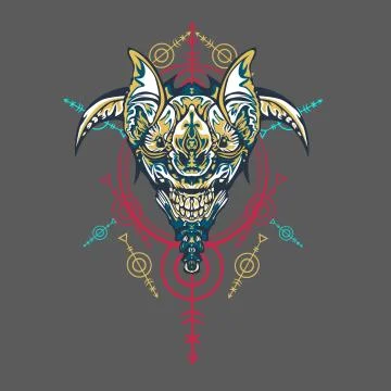 Vector illustration. robot sacred geometry. For t-shirt design, poster, stick Stock Illustration