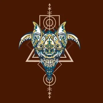 Vector illustration. robot sacred geometry. For t-shirt design, poster, stick Stock Illustration