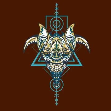 Vector illustration. robot sacred geometry. For t-shirt design, poster, stick Stock Illustration