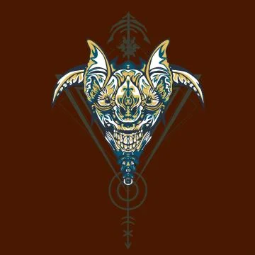 Vector illustration. robot sacred geometry. For t-shirt design, poster, stick Stock Illustration