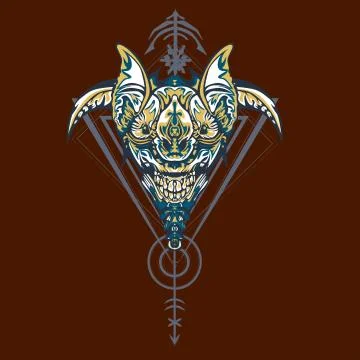 Vector illustration. robot sacred geometry. For t-shirt design, poster, stick Stock Illustration