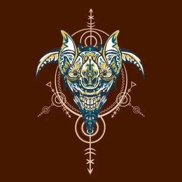 Vector illustration. robot sacred geometry. For t-shirt design, poster, stick Stock Illustration