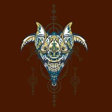 Vector illustration. robot sacred geometry. For t-shirt design, poster, stick Stock Illustration