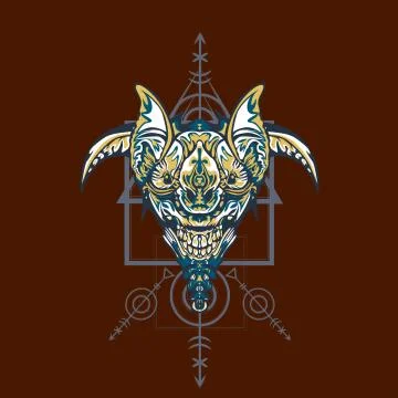 Vector illustration. robot sacred geometry. For t-shirt design, poster, stick Stock Illustration