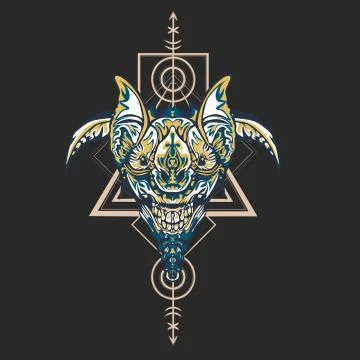 Vector illustration. robot sacred geometry. For t-shirt design, poster, stick Stock Illustration