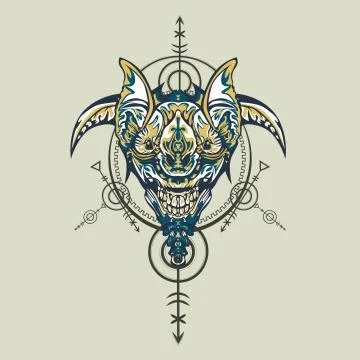 Vector illustration. robot sacred geometry. For t-shirt design, poster, stick Stock Illustration