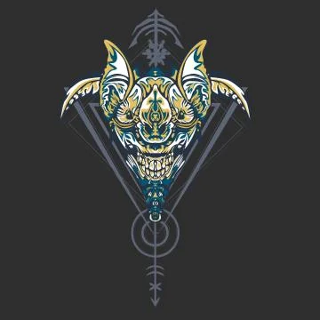 Vector illustration. robot sacred geometry. For t-shirt design, poster, stick Stock Illustration