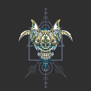 Vector illustration. robot sacred geometry. For t-shirt design, poster, stick Stock Illustration