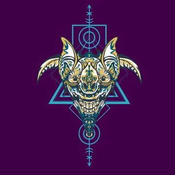 Vector illustration. robot sacred geometry. For t-shirt design, poster, stick Stock Illustration