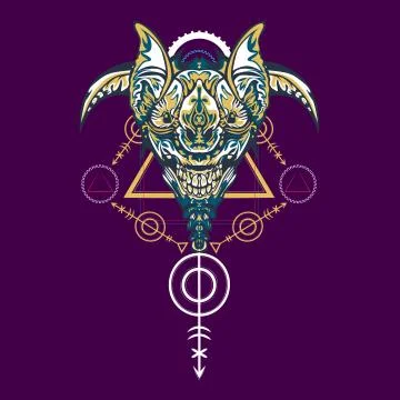 Vector illustration. robot sacred geometry. For t-shirt design, poster, stick Stock Illustration