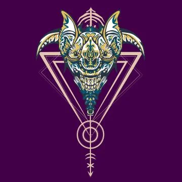 Vector illustration. robot sacred geometry. For t-shirt design, poster, stick Stock Illustration