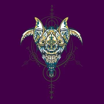 Vector illustration. robot sacred geometry. For t-shirt design, poster, stick Stock Illustration