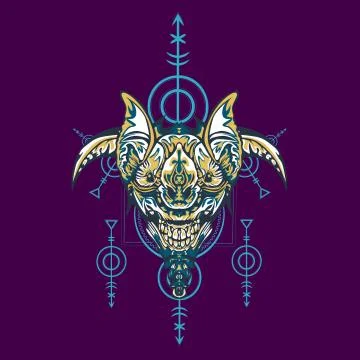 Vector illustration. robot sacred geometry. For t-shirt design, poster, stick Stock Illustration