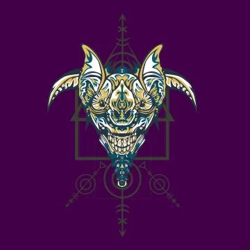 Vector illustration. robot sacred geometry. For t-shirt design, poster, stick Stock Illustration