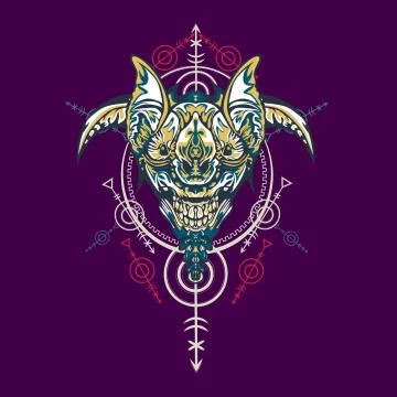 Vector illustration. robot sacred geometry. For t-shirt design, poster, stick Stock Illustration