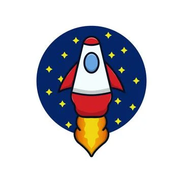 Vector illustration of rocket launch Stock Illustration