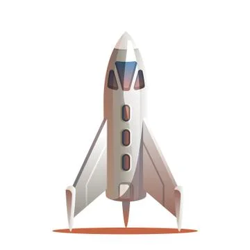 Vector Illustration Rocket Preparing for Launch Stock Illustration
