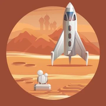 Vector Illustration Rocket Preparing for Launch Stock Illustration