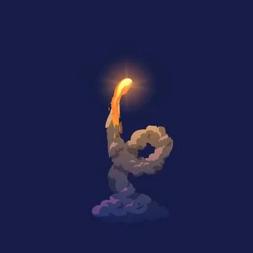Vector illustration of rocket trail with fiery glowing explosion and colorf.. Illustration