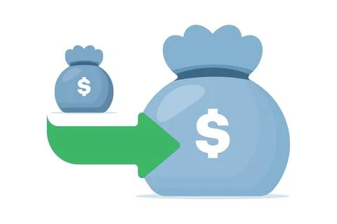 Vector illustration of ROI performance featuring budget control Stock Illustration