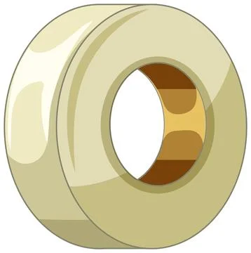 Vector Illustration of a Roll of Clear Adhesive Tape Stock Illustration