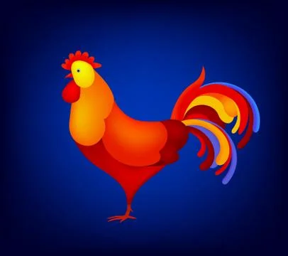 Vector illustration of rooster, symbol 2017 on the Chinese calendar. element for Stock Illustration