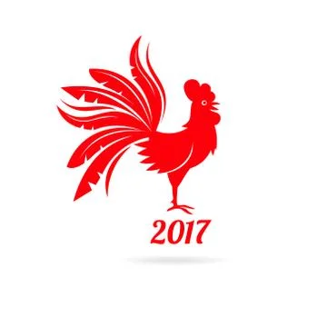 Vector illustration of rooster, symbol of 2017 on the Chinese calendar Stock Illustration