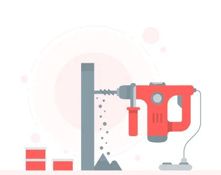 Vector illustration of the Rotary Hammer Stock Illustration