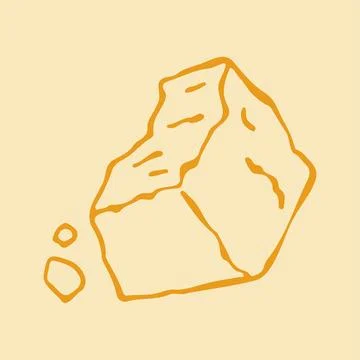 Vector illustration of a rough broken piece of hard aged cheese like parmesan Stock Illustration