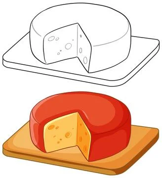 Vector Illustration of a Round Cheese Wheel with a Missing Slice Stock Illustration