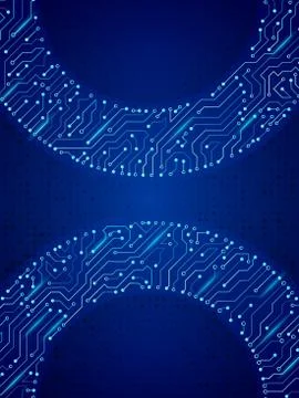 Vector illustration with round circuit board Stock Illustration