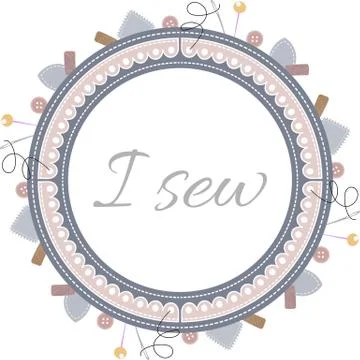 Vector illustration a round frame from objects and materials for courses of s Stock Illustration