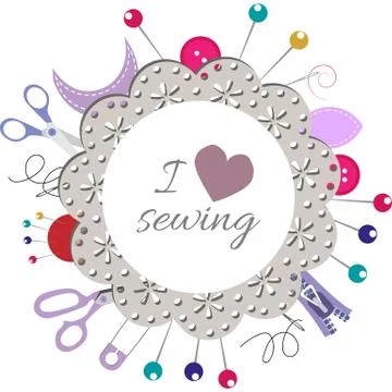 Vector illustration a round frame from objects and materials for courses of s Stock Illustration