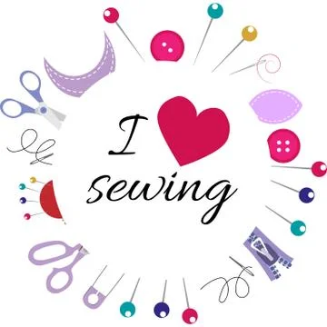 Vector illustration a round frame from objects and materials for courses of s Stock Illustration