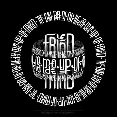 Vector illustration with round gradient elements, white gothic lettering on a Stock Illustration