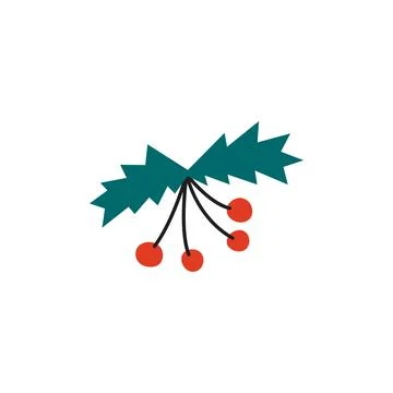 Vector illustration of rowan or mountain ash on a white isolated background Stock Illustration