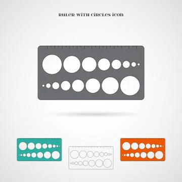 Vector Illustration of Ruler with Circles Icon Stock Illustration