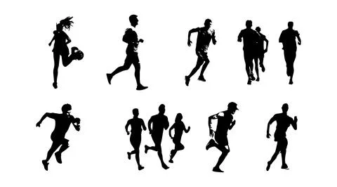 Vector illustration of running athlete silhouette Stock Illustration