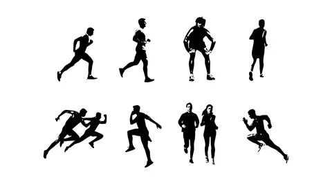 Vector illustration of running athlete silhouette Stock Illustration