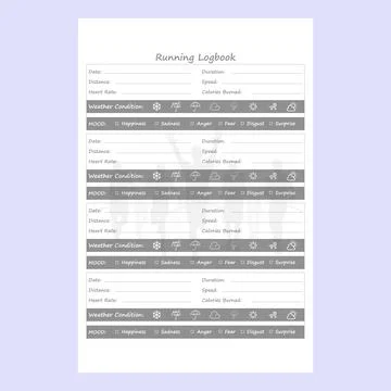 Vector Illustration of running log book interior Stock Illustration