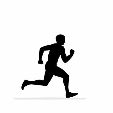 Vector illustration of a running man in black on a white background Stock Illustration