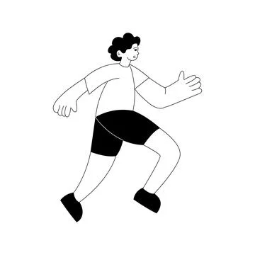 Vector illustration of running people Stock Illustration