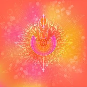 Vector illustration of Sacred geometry symbol on abstract background. Illustrazione stock