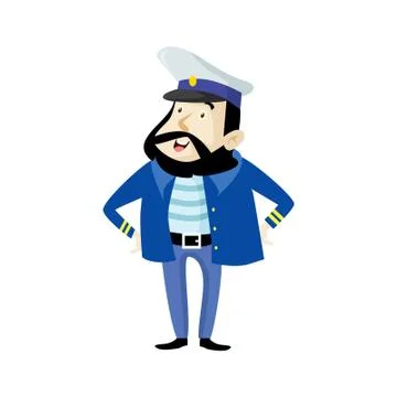 Vector Illustration Sailor Man Character. Stock Illustration